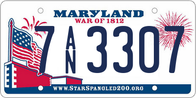 MD license plate 7AN3307