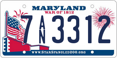 MD license plate 7AN3312