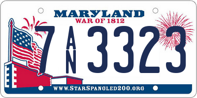 MD license plate 7AN3323