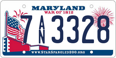 MD license plate 7AN3328