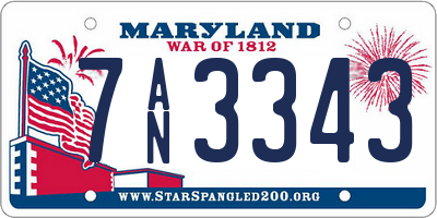 MD license plate 7AN3343