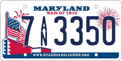MD license plate 7AN3350