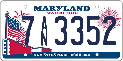 MD license plate 7AN3352