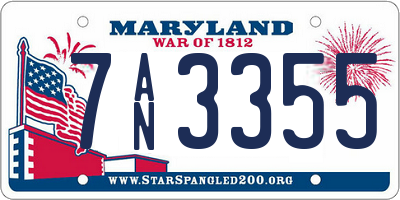 MD license plate 7AN3355