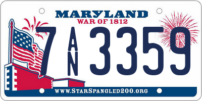 MD license plate 7AN3359