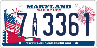 MD license plate 7AN3361