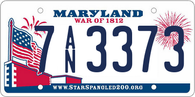MD license plate 7AN3373