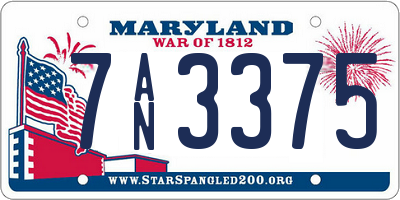 MD license plate 7AN3375
