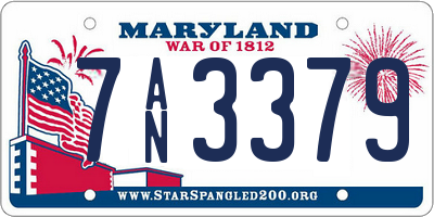 MD license plate 7AN3379