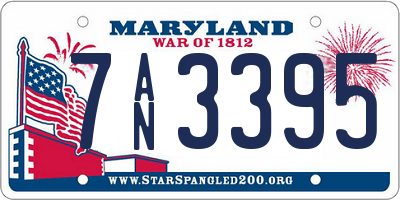 MD license plate 7AN3395