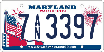 MD license plate 7AN3397