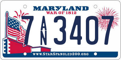 MD license plate 7AN3407
