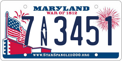 MD license plate 7AN3451