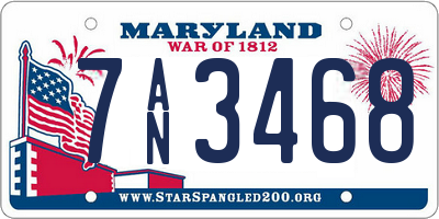 MD license plate 7AN3468
