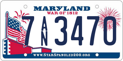 MD license plate 7AN3470