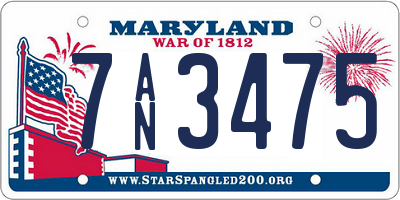 MD license plate 7AN3475