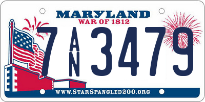 MD license plate 7AN3479
