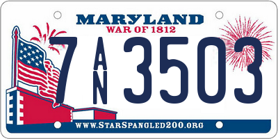 MD license plate 7AN3503