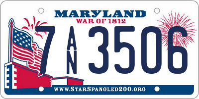 MD license plate 7AN3506
