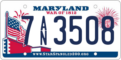MD license plate 7AN3508
