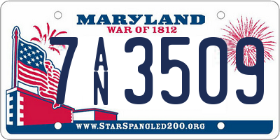 MD license plate 7AN3509