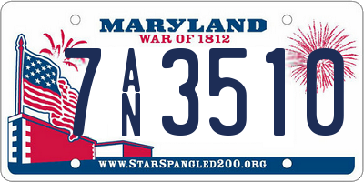 MD license plate 7AN3510