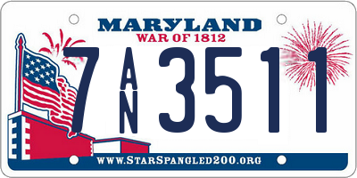 MD license plate 7AN3511