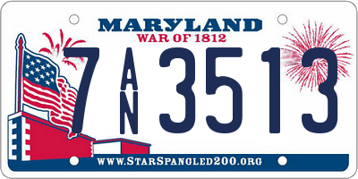 MD license plate 7AN3513