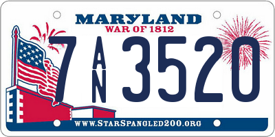 MD license plate 7AN3520