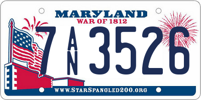 MD license plate 7AN3526