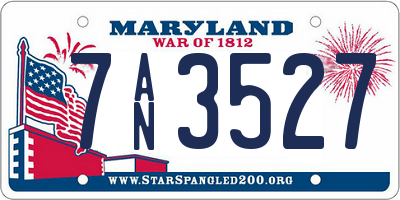 MD license plate 7AN3527