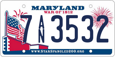 MD license plate 7AN3532