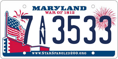 MD license plate 7AN3533