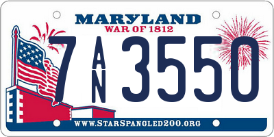 MD license plate 7AN3550