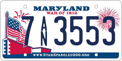MD license plate 7AN3553