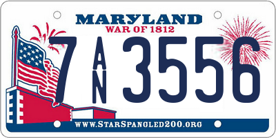 MD license plate 7AN3556