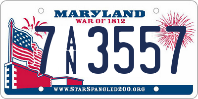 MD license plate 7AN3557
