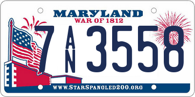 MD license plate 7AN3558