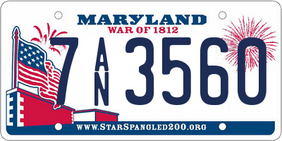 MD license plate 7AN3560