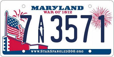 MD license plate 7AN3571