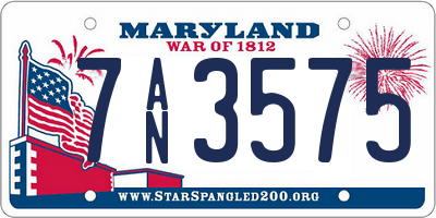 MD license plate 7AN3575