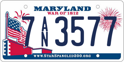 MD license plate 7AN3577