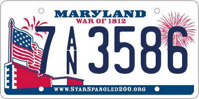 MD license plate 7AN3586