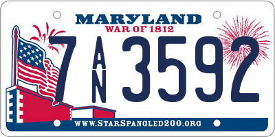 MD license plate 7AN3592