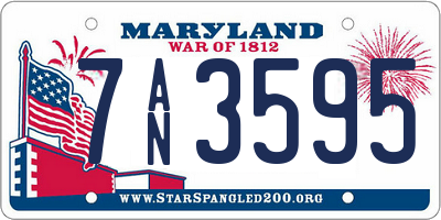 MD license plate 7AN3595