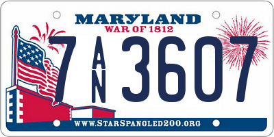 MD license plate 7AN3607
