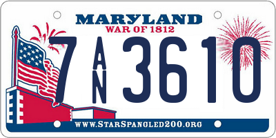 MD license plate 7AN3610