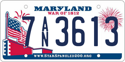 MD license plate 7AN3613