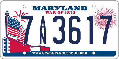 MD license plate 7AN3617