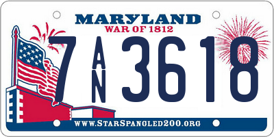 MD license plate 7AN3618